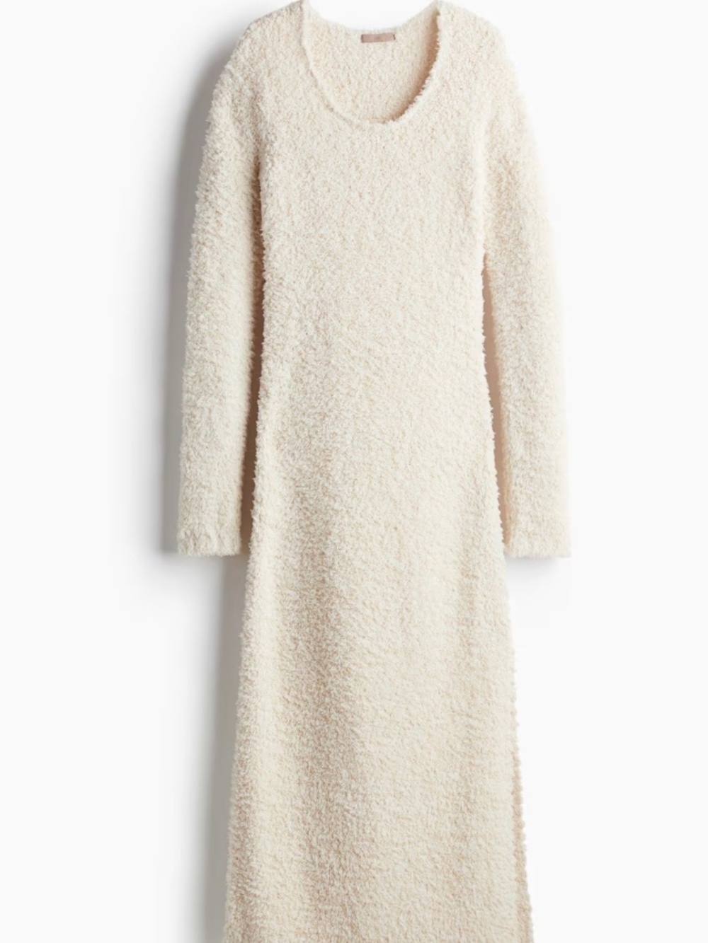 Fuzzy Cream Sweater Dress